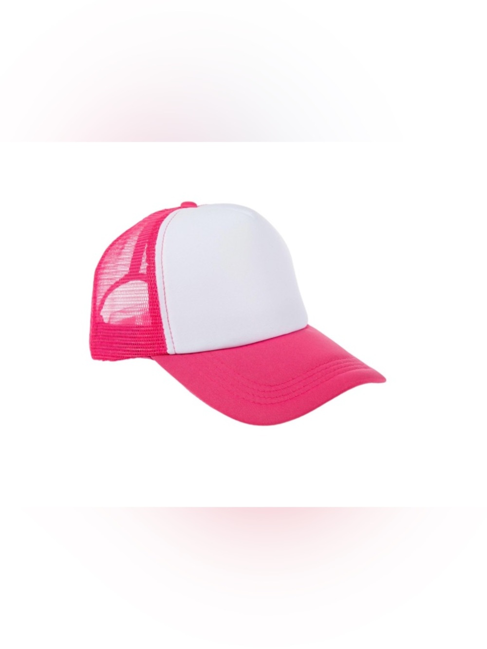 Pink and White Mesh Trucker Hat. NEW